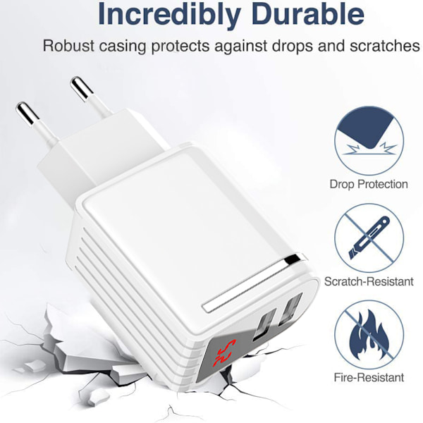 Dubbelport digital display laddare kreativ universell USB laddning