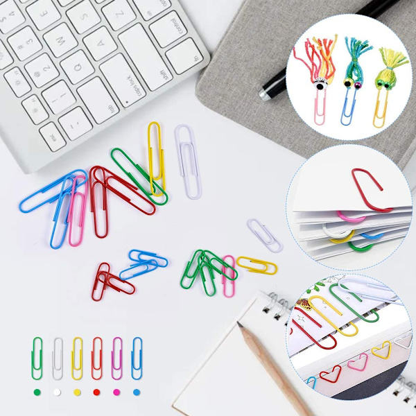 Binder Clips Paper Clips, Sopito 300pcs Värikkäät toimistoleikkeet