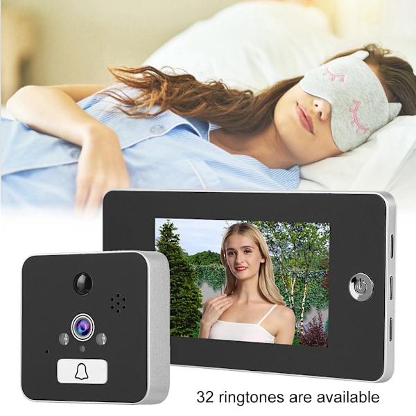 4,3 tommer 960P WiFi Trådløs Digital Dørkikkert IR Dørklokke Video Intercom Monitor