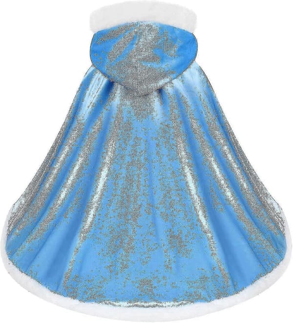 Festlig vendbar kappe til voksne og børn, perfekt til Halloween- og julekostumer Blue 140cm