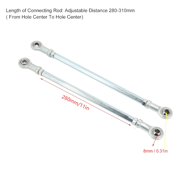 8mm Gearskifte Stangforbindelse Justerbar Længde Skiftearm Forbindelse 280mm‑310mm Passer til Dirt Bike