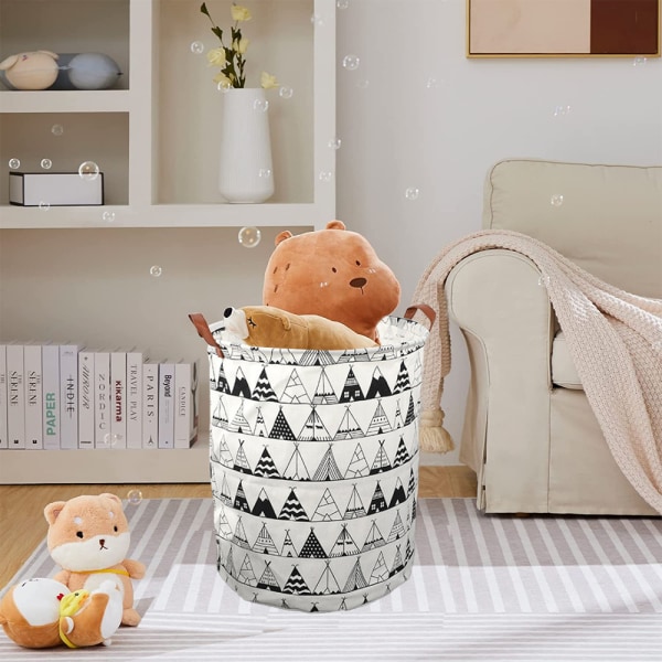 Kasaan taittuva suuri pyykkikassi, jossa on kahva