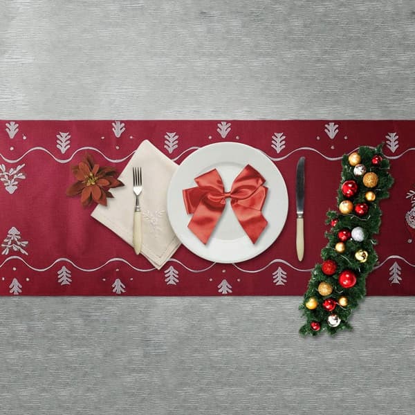 Christmas Table Runner Decoration Dining Tablecloth Runner Snowflake Deer for Home Kitchen Party Wedding 40 * 180cm