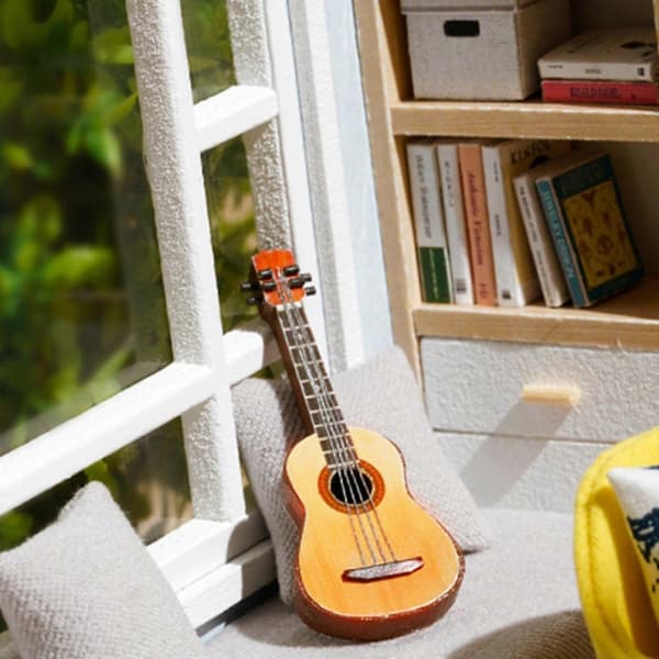 1:32 DIY Træ Miniature Dukkehus Sæt Solskins Studieværelse Håndværk A