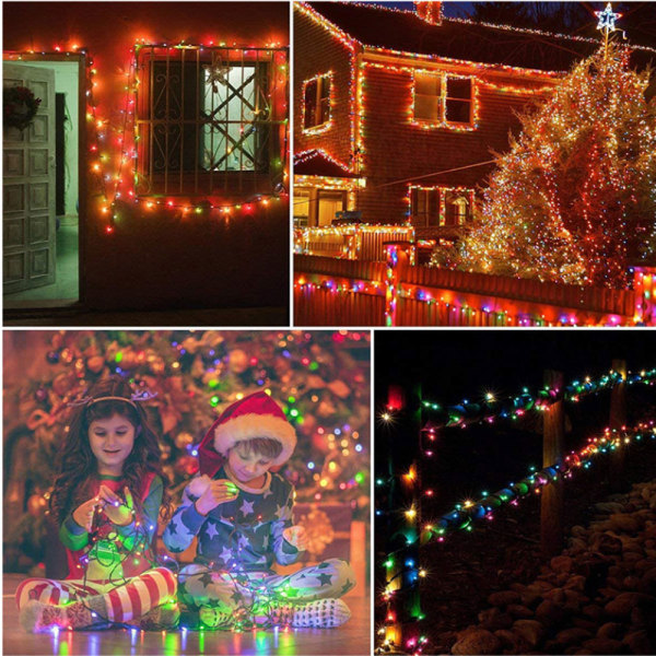 72ft 200 LED Solar String Lights med 8 moduser for hage, gård,
