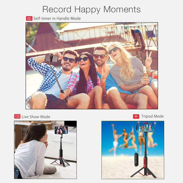 Selfie Stick Tripod Gimbal Stabilisator til Smartphone med
