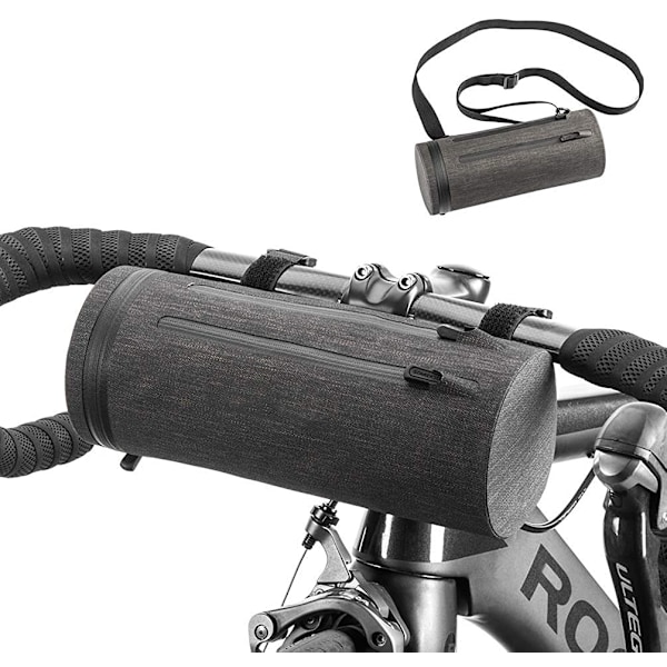 Vattentät styrväska/ramväska/axelväska, multifunktionell cykelväska med axelrem för MTB, racercykel, ca 2L