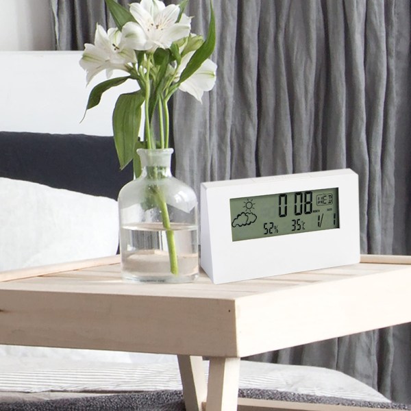 Elektronisk väckarklocka, väderdisplay, liten väckarklocka för