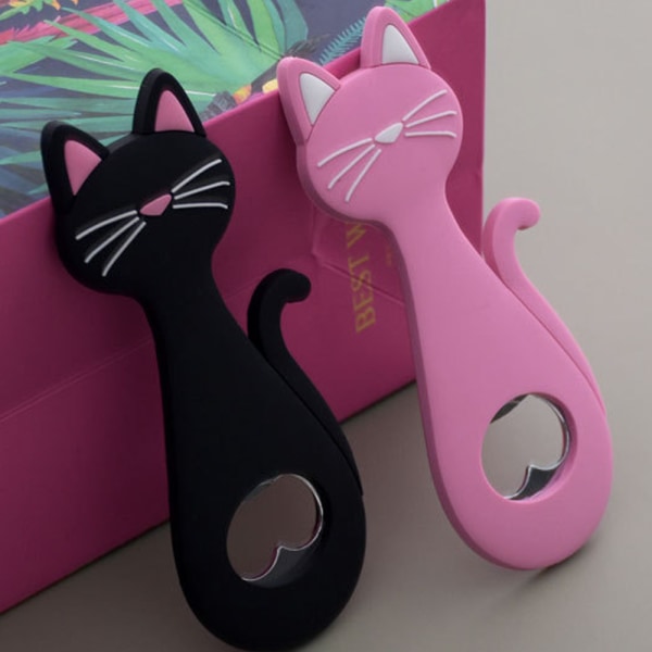 Creative Portable Cat Shaped Magnet Flaskeåpner, Vinøl