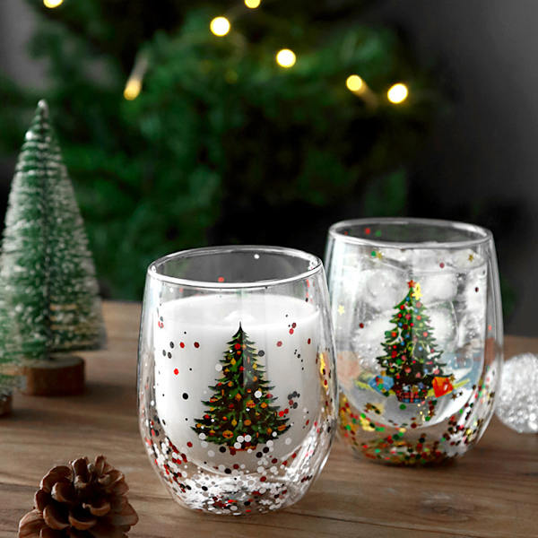 Söta Muggar Te Kaffe Kopp Mjölk Dubbelväggig Glasmugg Jul