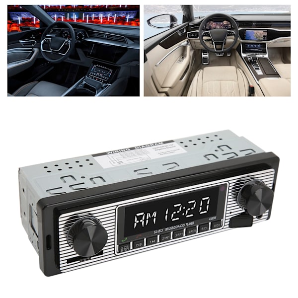 Bilstereo Radio Audiomottagare Multimedia Spelare 92dB 4 Ohm 150‑20000Hz med Fjärrkontroll Universal
