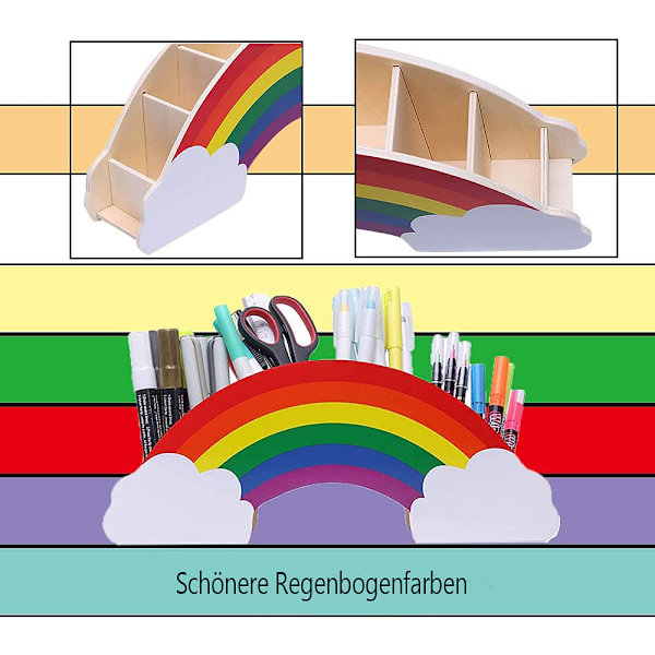 Kynäpidike, Rainbow kynäteline, puinen työpöytäpidike, Creative kynäteline, Creative kynäpidike, pöytäjärjestäjän tarvikkeet, kynille