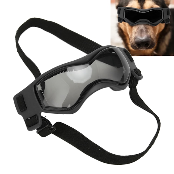 Dog Goggles Soft Silicone Frame Adjustable Dog UV Protection Sunglasses for Dog Eye Protection Outdoor Driving Cycling Black