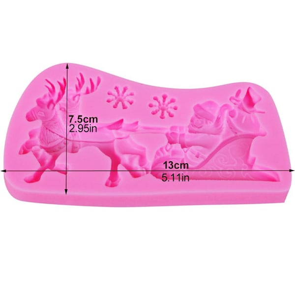 Festlig Silikonform för Fondant, Perfekt Julkakdekoration, Non-Stick Livsmedelsgodkänd Silikon, Säker för Ugn, Mikrovågsugn, Diskmaskin, Kylskåp