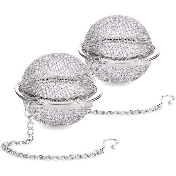 2 rostfria tebollar, nät teinfuser filter