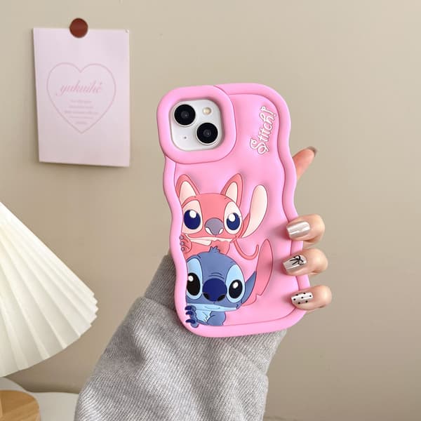 Stitch Silikonfodral - För iPhone Mörkrosa iPhone 11 Pro Max iPhone 11 Pro Max iPhone 11 Pro Max Dark Pink