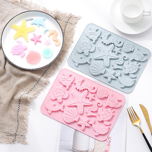 Gummy Candy Silikoneforme, Ocean Animal Jello Form Sæt af 4