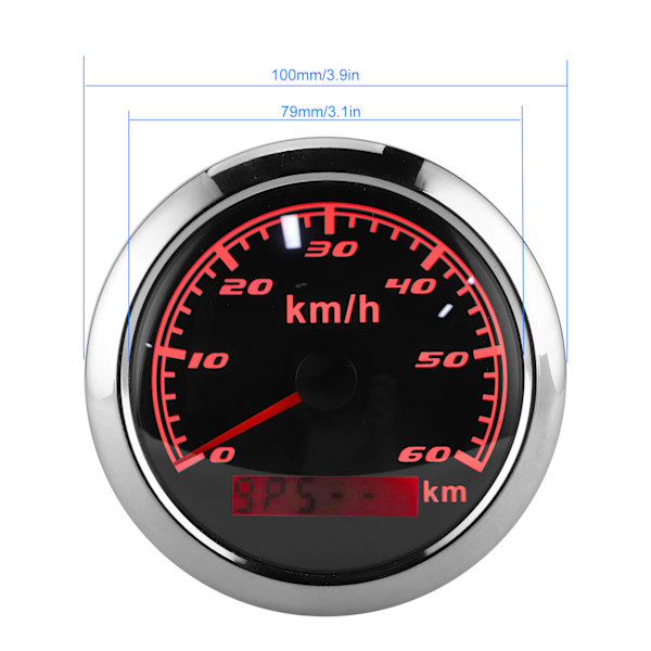 85mm 60KM/H GPS Speedometer IP67 Vandtæt Universal til Marine Skibe Yachter Bil Motorcykel Sort Skive