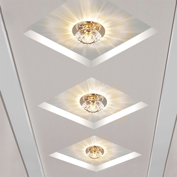 Krystall LED Downlight, 5W Innfelt Taklampe med Blenderåpning,