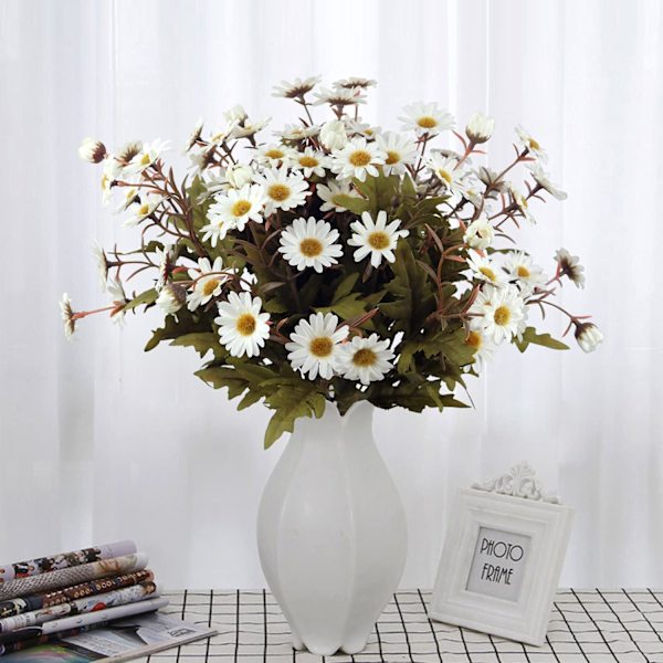2 pak kunstige blomster, kunstige margueritblomster i løs vægt