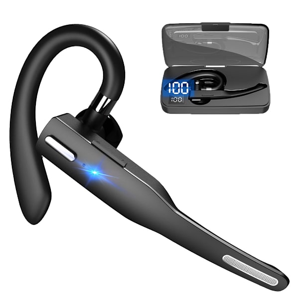 1 st bluetooth-headset, bluetooth-hörlurar med powerbank inbyggd mikrofon, lämplig för körning/affärer/kontor