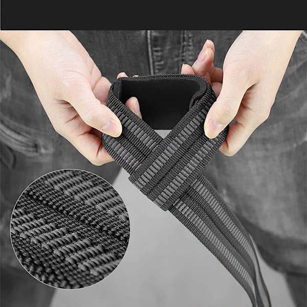 Draghjälp styrketräning lyftremmar, handledsbandage draghjälp (vadderade) för styrketräning, bodybuilding, fitness - marklyftremmar -
