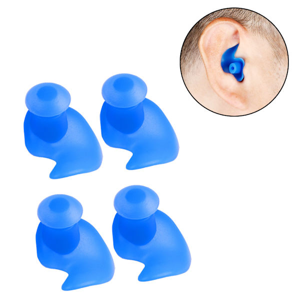 Simningspluggar, 2-pack vattentäta återanvändbara silikon