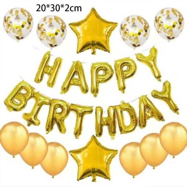 Happy Birthday Balloons Decor set Folio kirjain Ilmapallot Banner Se