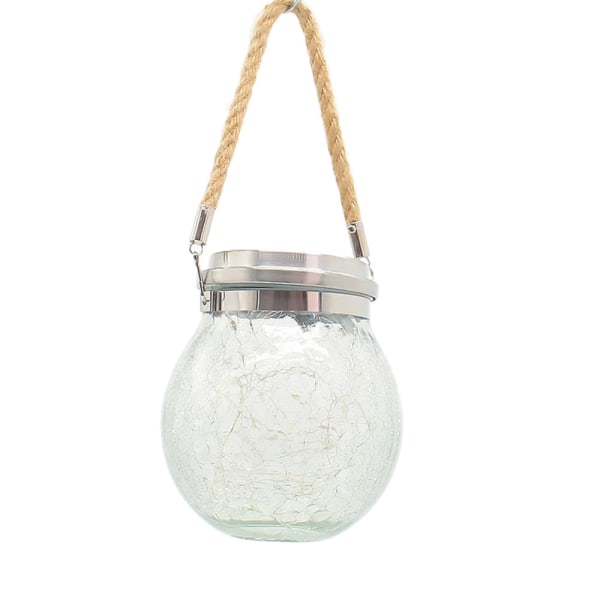 Hanging Solar Cracked Broken Glass Ball Light for Garden Yard La