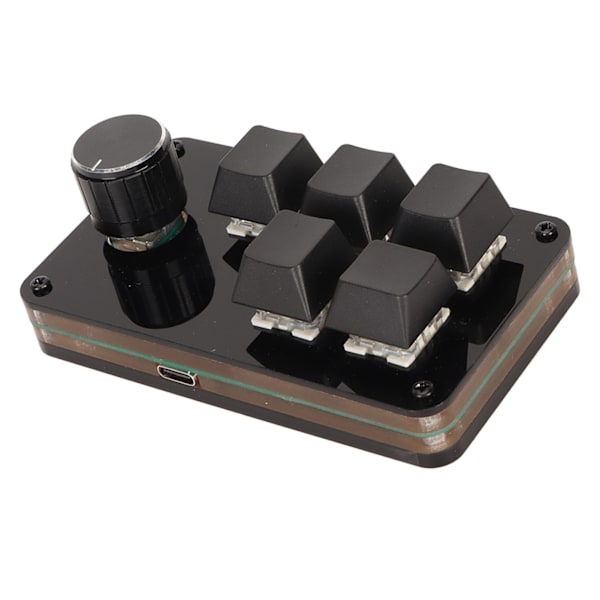 Programmerbar tastatur 5 taster 1 knap blå switch mekanisk hot swappable kablet USB mini tastatur til medie spil kontor