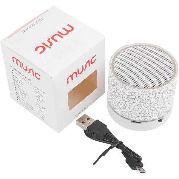 Bärbar trådlös mini Bluetooth-högtalare, AI Super Bass Stereo uppladdningsbar högtalare med LED-lampor