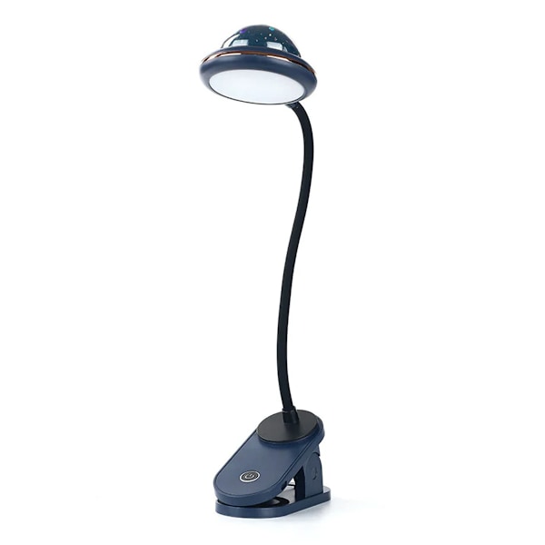 Förtrollad Boklampa, 3 Färgtemperaturer för Barn och Vuxna, med 5 Ljusstyrkenivåer & USB C Uppladdningsbar, Blå (Flexibel Svanhals Tillverkad av
