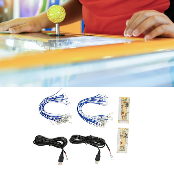 2 Spelare Arkad Encoder Ingen Latens DIY Arkad Encoder med USB-kablar och Knappkablar för MAME
