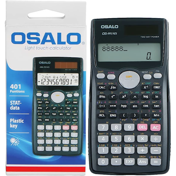 Vetenskaplig kalkylator 401 funktioner med fodral, LCD-kalkylatorer Lar