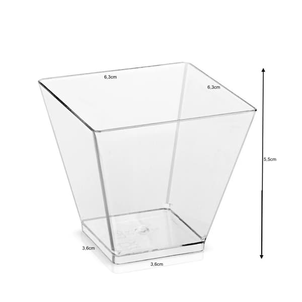 Square Plastic Cups 120 ml – 25-pack Serving Cups for Dessert, Mousse Svart black