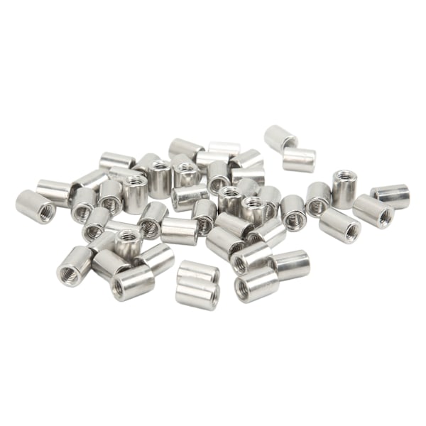 50 stk Koblingsmutter Rundstang Kobling Hunnkjønn Tråd 304 Rustfritt Stål M6x1.0 10 L13mm