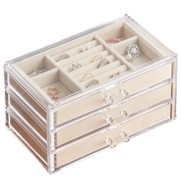 Jewelery box for women Jewelery box with 3 drawers, ring and