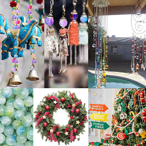 Ett paket med färgade glaspärlor i sprickad jade, 8 mm i olika färger