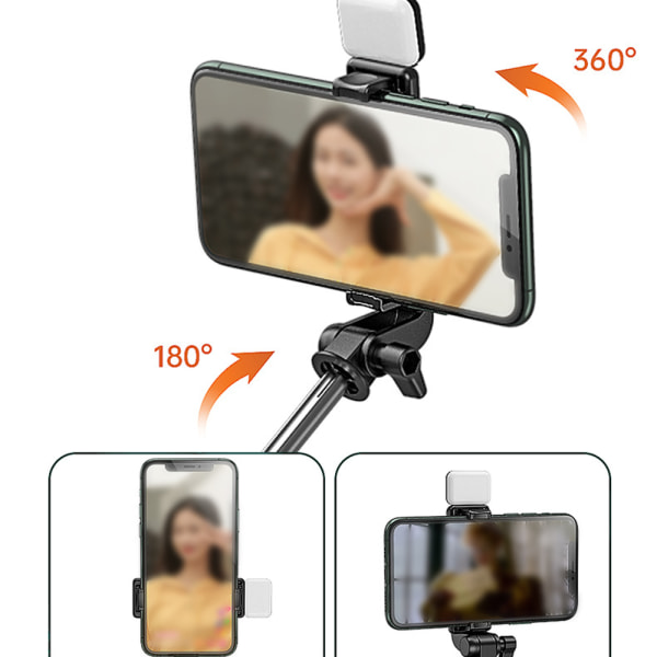 Udtrækkelig Selfie Stick med trådløs fjernbetjening og stativstativ,