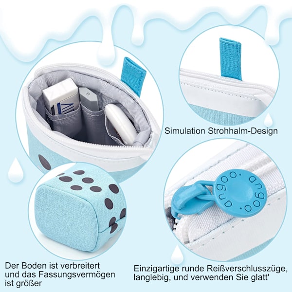 Case Zip, 2 i 1 case och pennhållare, case flickor, case, teleskopiskt case, pennhållare för tonåringar, studenter, persikamjölk