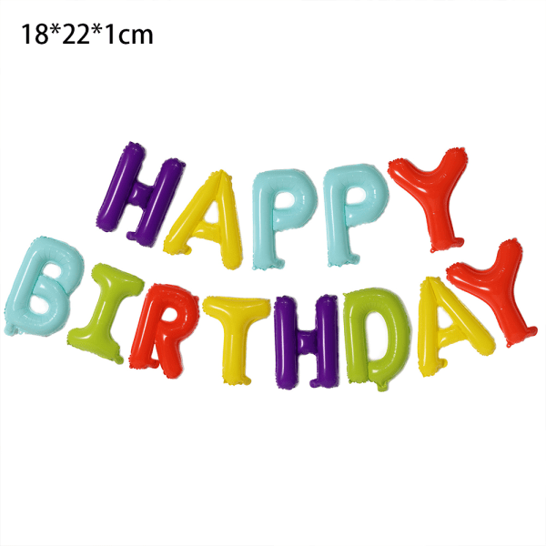 Tillykke med fødselsdagen Ballon Banner Party 16 tommer 3D aluminiumsfolie