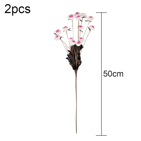 2 pakker kunstige roser. Lille rose plastikblomster til