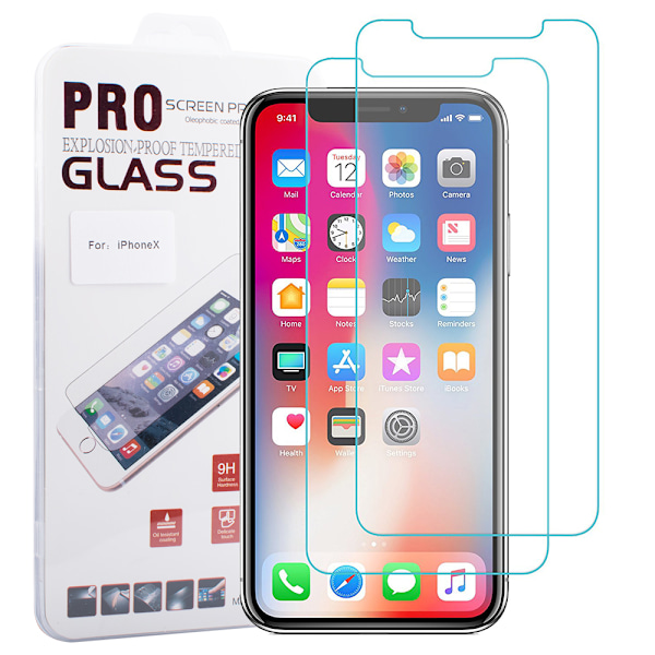 2 st iPhone X skärmskydd