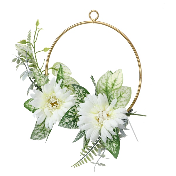 Elegant Metall Blomsterkrans, Konstgjord Blomsterkrans Rund Ram Idealisk För Bröllopstillbehör, Bröllop, Brudbukett Eller Annat