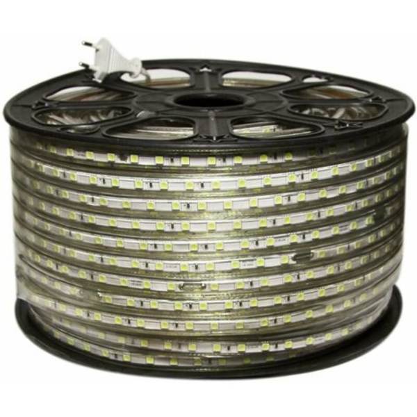 220V LED-stripe 5050 25M IP65 60LED/m - Hvit - 6000K