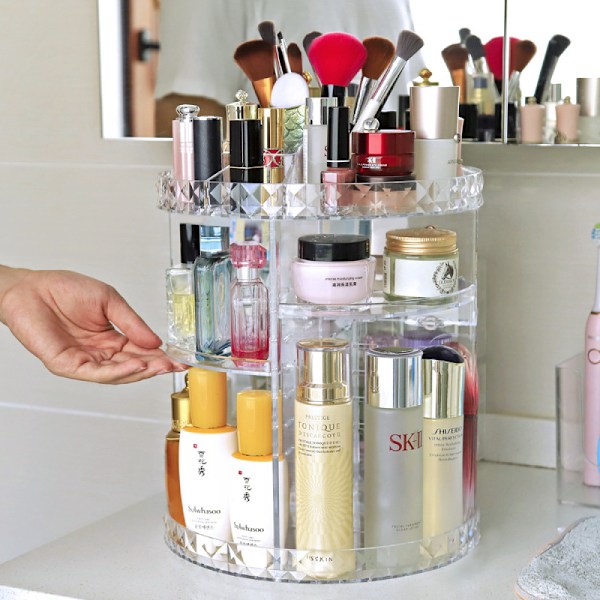 Roterende Makeup Organiser, Roterende 360 Grader Krystal