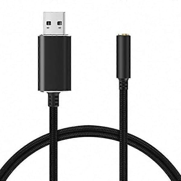 USB til 3,5 mm Jack Audioadapter med 3,5 mm hovedtelefon- og mikrofonstik til Windows, til PS4