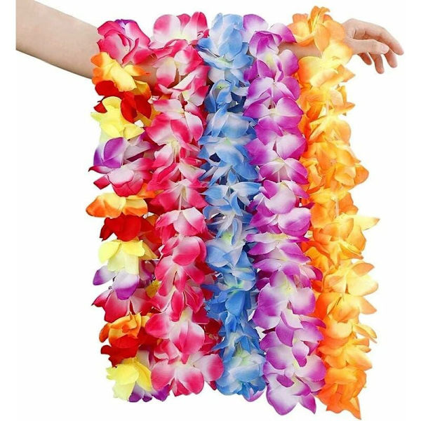 24 kappaletta trooppisia havaijilaisia kaulakoruja, havaijilainen kukkakaulakoru, havaijilainen kaulakoru, 12 kukkakaulakorun sarja 12 plumeria-kukkapannalla, varten