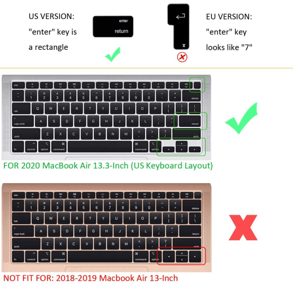 Ultra Thin Keyboard Cover Skin MacBook Air/Pro13" ja 15"
