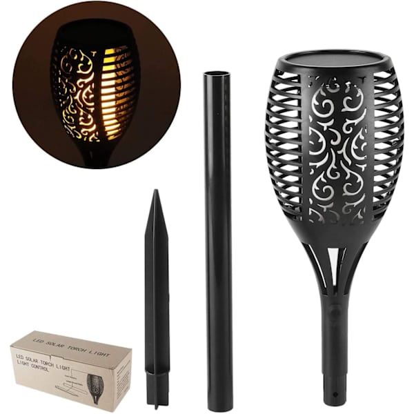 kefflum 4x Solar Flammenlicht Solar Gartenleuchten 96 Led